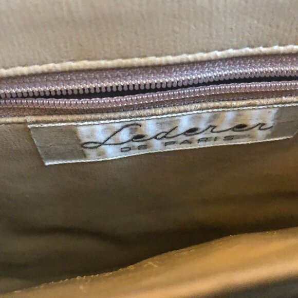 Vintage Lederer De Paris Black Leather Shoulder Bag Purse Gold-Tone Hardware - Picture 3 of 5